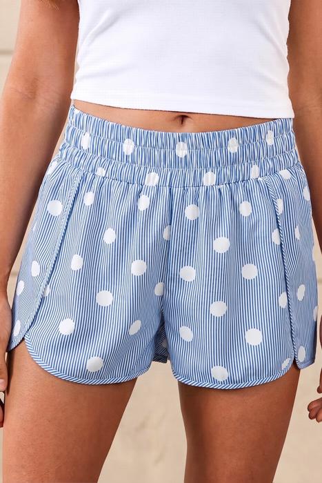 Polka Dot Print High Waisted Shorts | S-XL