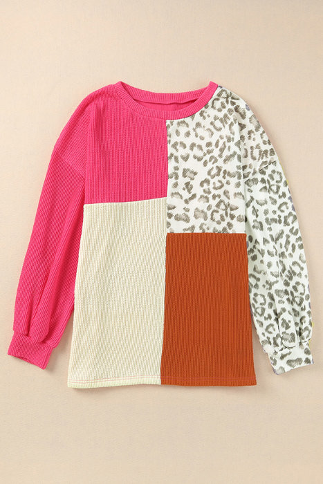 Color Block & Patchwork Ribbed Top | S-2XL
