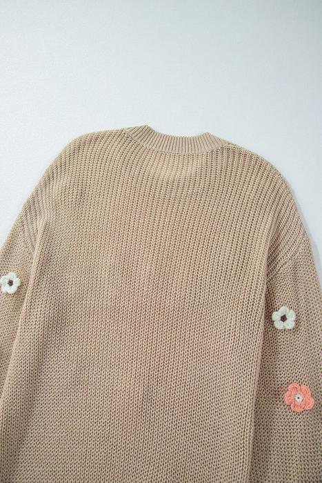 Hello Fall Embroidered Knit Loose Sweater | S-XL