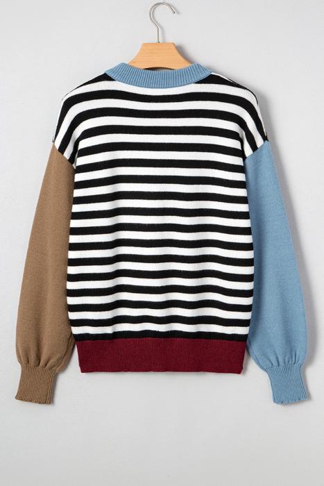 Statement Stripe Chic Colorblock Sweater | S-XL