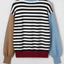  Statement Stripe Chic Colorblock Sweater | S-XL