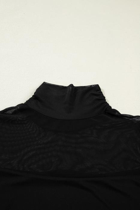 Heartbreaker Mesh Patchwork Long Sleeve Top | S-XL