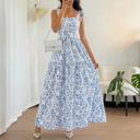  Floral Tie-Strap High Waist Maxi Dress | S-XL