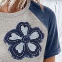  Floral Patchwork Raglan Tee | S-XL