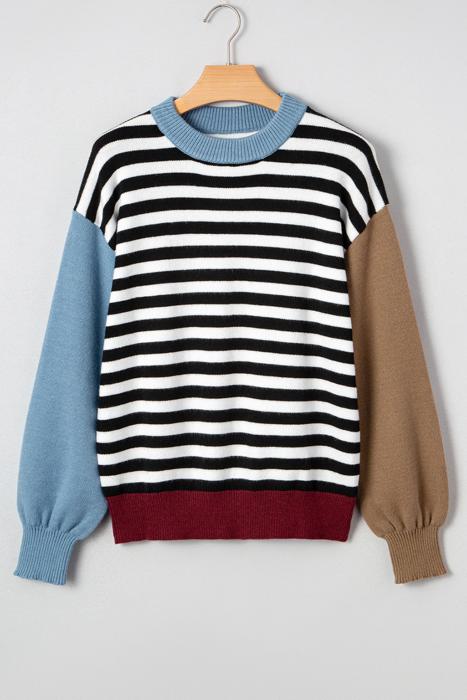 Statement Stripe Chic Colorblock Sweater | S-XL