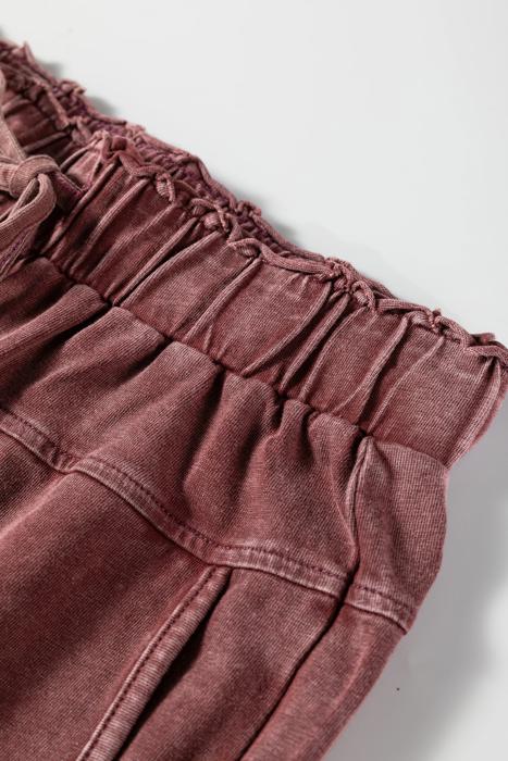 Lace-Up Raw Hem Patched Pocket Pants | S-XL