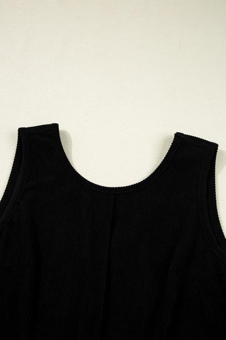 Corduroy Patched Pocket Mini Dress | S-XL