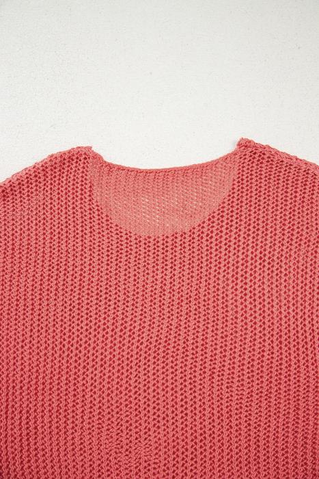 Crochet Open-Knit Sweater Top | S-XL