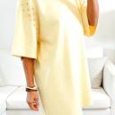  Embroidered Eyelet Sleeve T Shirt Dress | S-XL