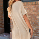 Short Sleeve Side Slit Oversized Sweater