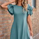  Double Ruffle Sleeve Mini Dress | S-XL