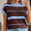  Classic Striped Short Sleeve Knit Top | S-XL