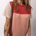  Rib Textured Colorblock Short Sleeve Top | S-XL
