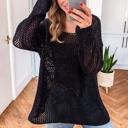  Crochet Open-Knit Sweater Top | S-XL