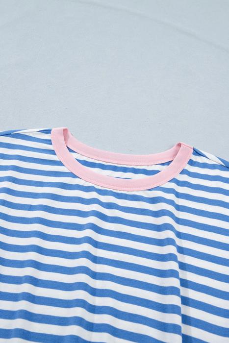 Nautical Stripe Tie Mini T-Shirt Dress | S-XL