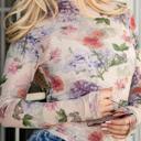  Floral Mesh Fitted Long Sleeve Top | S-XL