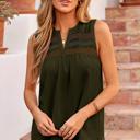  Shirred V-Neck Sleeveless Shift Blouse | S-XL