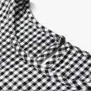  Plaid Shirred Cuff Long Sleeve Blouse | S-XL