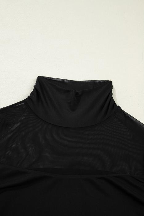 Heartbreaker Mesh Patchwork Long Sleeve Top | S-XL