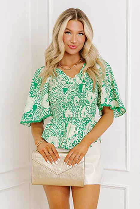 Sweet Bloom Smocked Blouse | S-XL