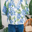  Tropical Striped Patchwork V-Neck Top | S-XL
