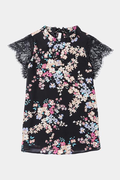 Luxe Floral Lace Sleeve Blouse | Free Shipping