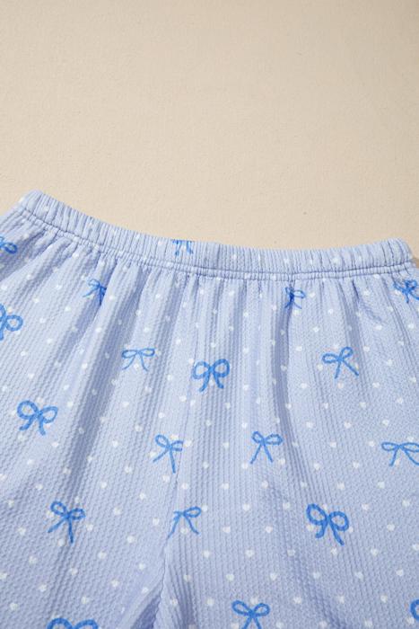 Heart Bow Print Loose Short Set | S-XL