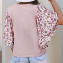  Contrast Floral Patchwork Flowy Half-Sleeve Blouse | S-XL