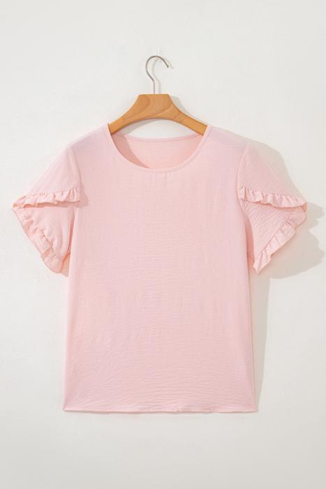 Ruffle Charm Short Sleeve Blouse | S-XL
