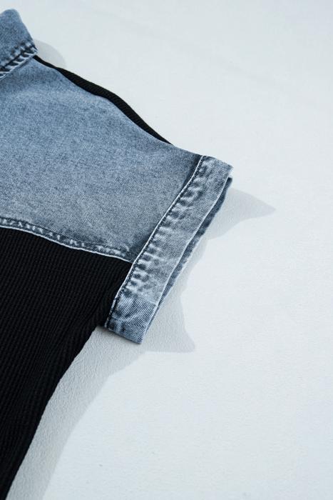 Textured Knit Colorblock Button-Down Shirt | S-XL