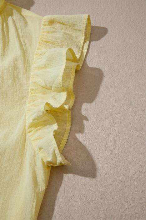 Ruffle Trim V-Neck Sleeveless Blouse | S-XL