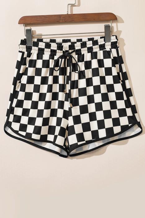 Checkered Elastic Waist Casual Shorts | S-XL