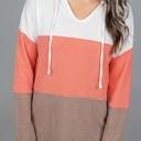  Ribbed Colorblock Hooded Pullover | S-XL