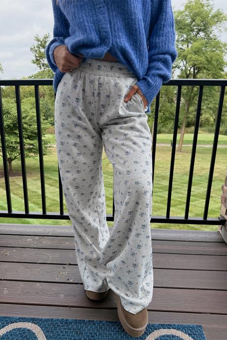 Floral Print Elastic Waist Full-Length Pants | S-XL