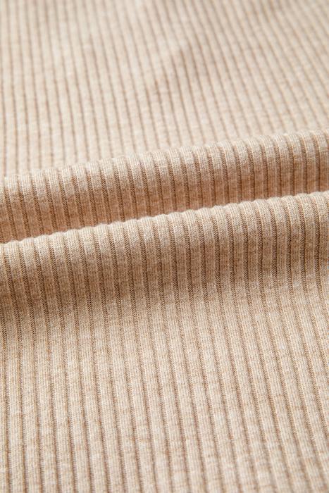 Ribbed Knit Denim Color Block Collared Blouse | S-XL