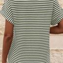 Notched V-Neck Textured Knit Short Sleeve Top | S-XL