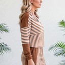  Stripe Patchwork Pullover & Shorts Set | S-XL