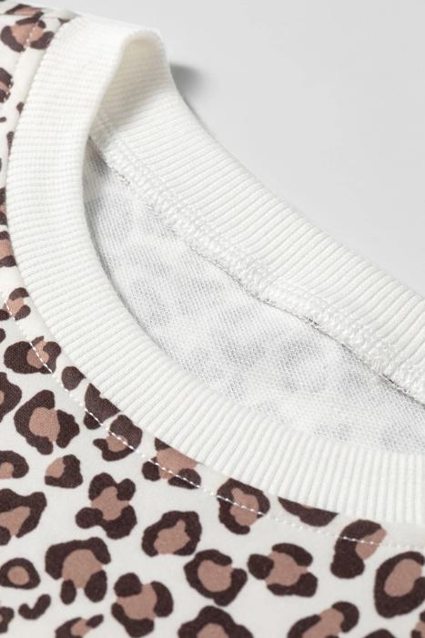 Leopard Print Embroidered Colorblock Pant Set | S-XL