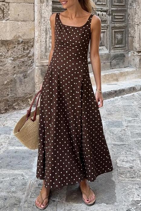 Coastal Charm Polka Dot Maxi Dress | S-XL