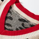  Leopard Print V-Neck Ribbed Sweater | S-XL