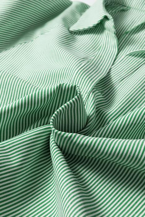 Striped Collared Split Neck Blouse | S-XL