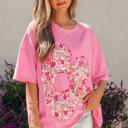 Bloom Patched Raw Seam Oversized Tee | S-XL