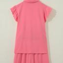 Ruffled Half Zipped Short Set | S-XL