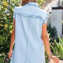  Classic Chic Ruffle Collar Denim Dress | S-XL