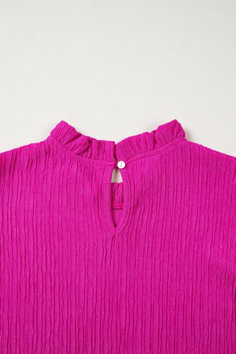 Ruffle Trim Basic Blouse | S-XL