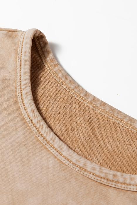Mineral Wash Bow Patchwork Pullover Sweatshirt | S-XL