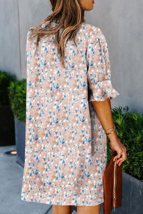 Abstract Print Shift Dress | S-XL