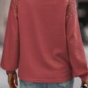  Textured Lace Sleeve Pullover | S-2XL