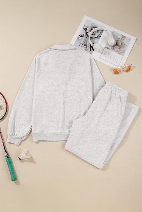 Polo V-Neck Pullover & Drawstring Pants Set | S-XL