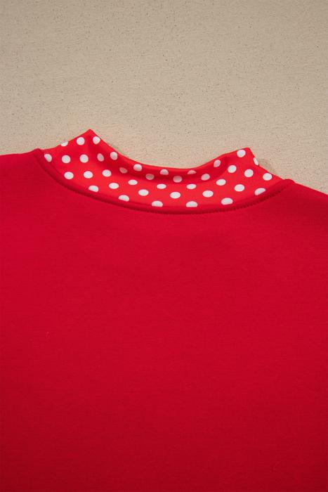 Polka Pop Letter Contrast Trim Sweatshirt | S-XL